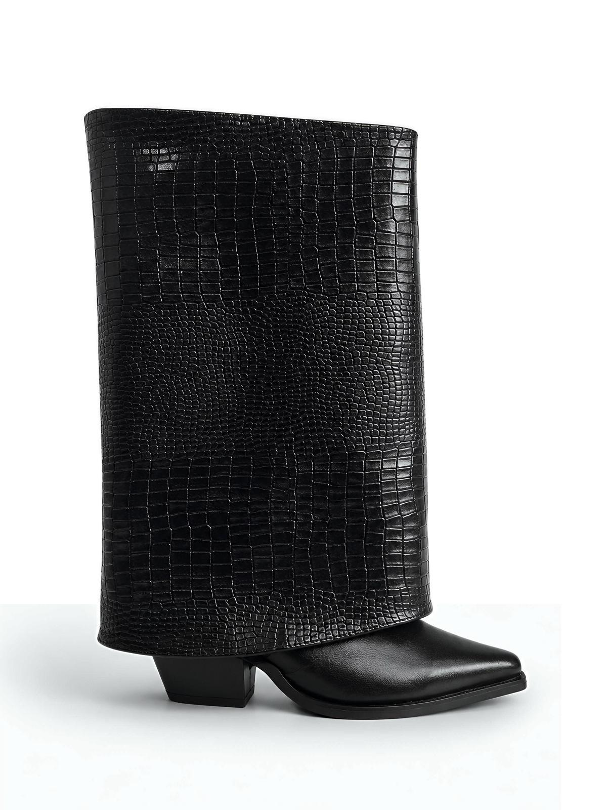 Bota texana fold-over croco