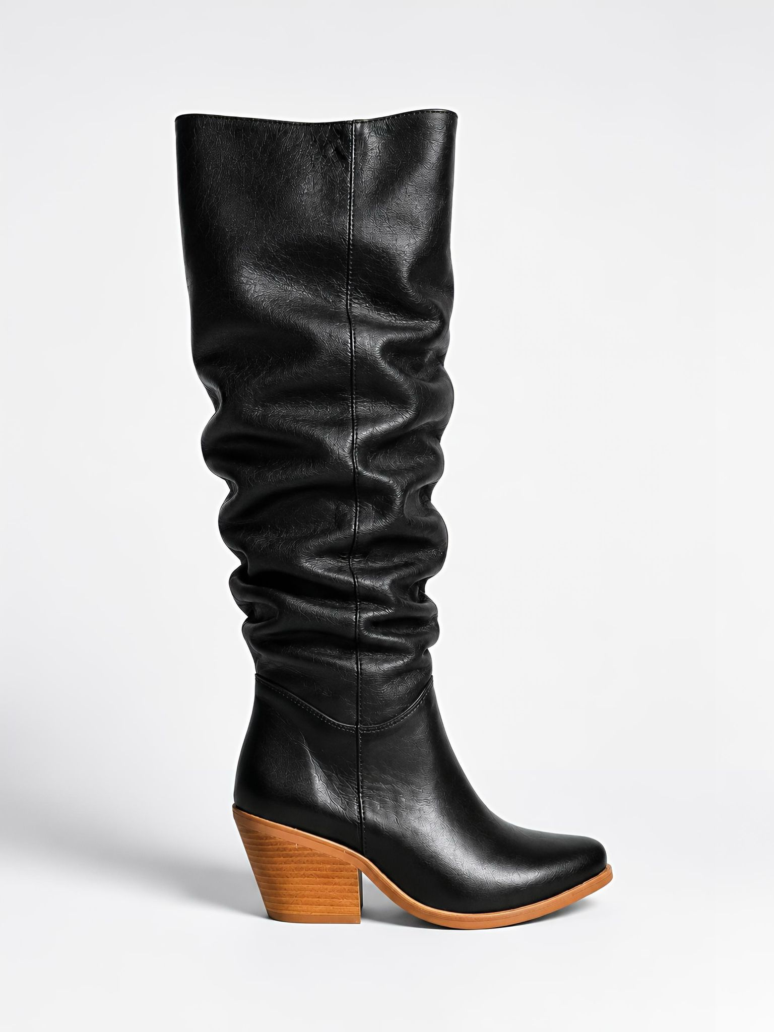 Bota larga slouchy negra