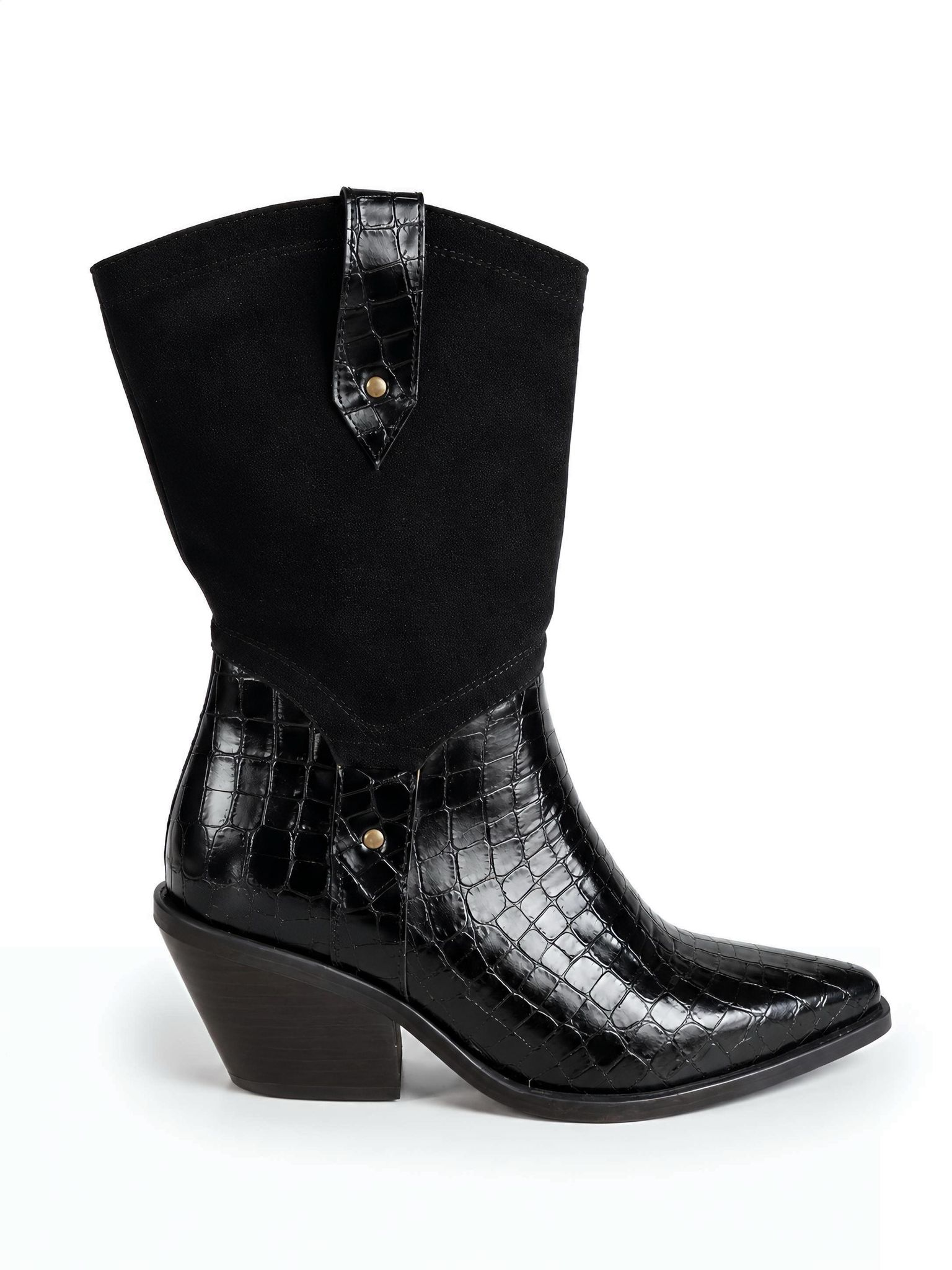 Bota texana croco y gamuza