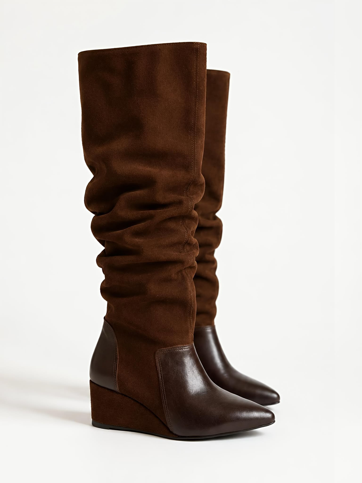 Bota larga slouchy marron