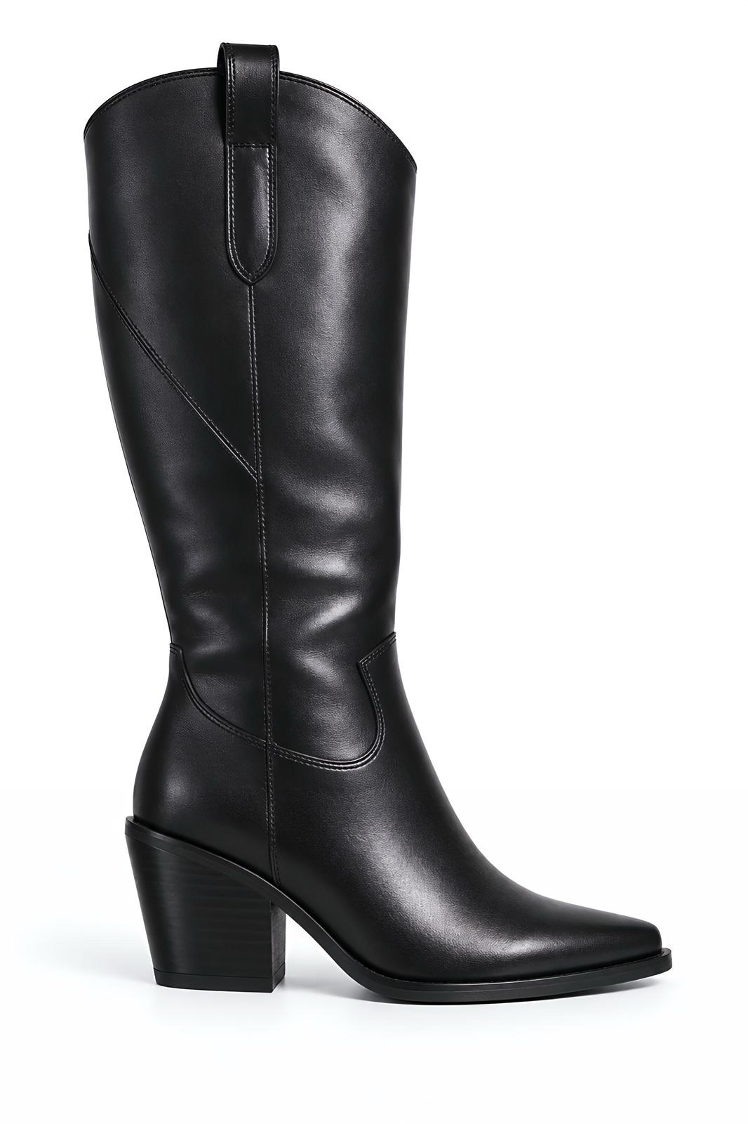 Bota larga texana negra